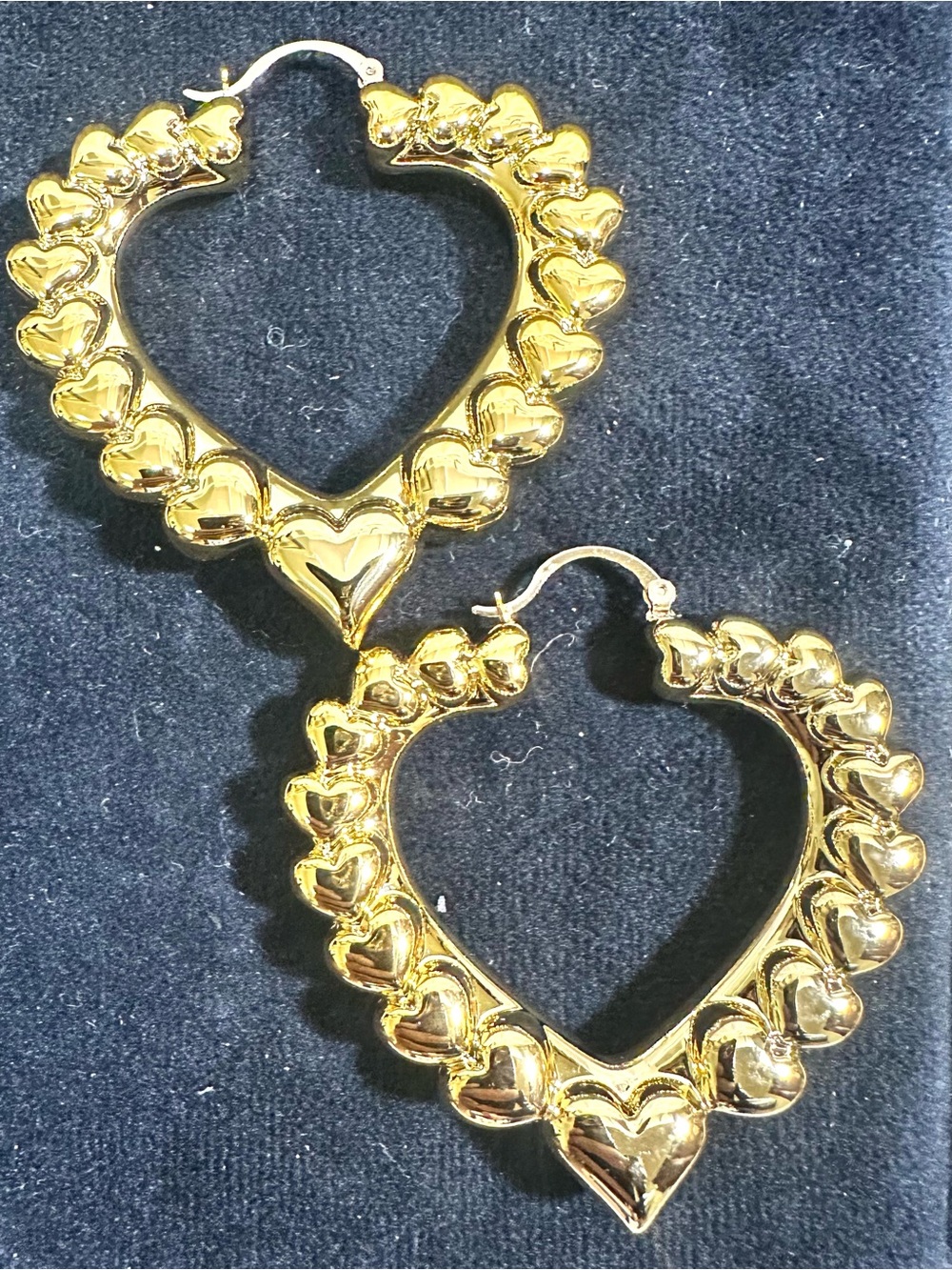 MCM / Mid Century Modern Oversized Puffy Heart Hoop Earrings